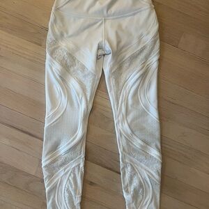 White Lace Detail Leggings